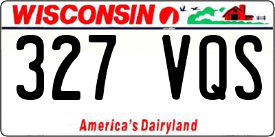 WI license plate 327VQS
