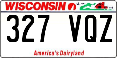 WI license plate 327VQZ