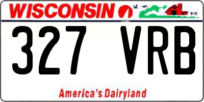 WI license plate 327VRB