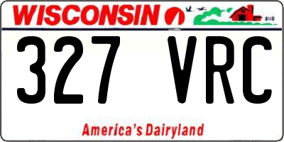 WI license plate 327VRC