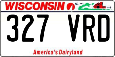 WI license plate 327VRD