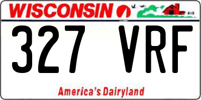 WI license plate 327VRF