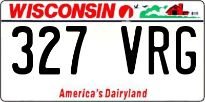WI license plate 327VRG
