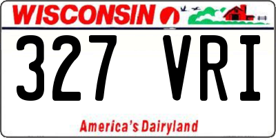WI license plate 327VRI