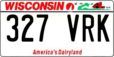WI license plate 327VRK
