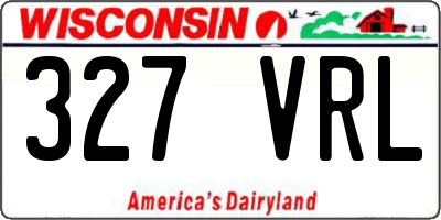 WI license plate 327VRL