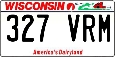 WI license plate 327VRM