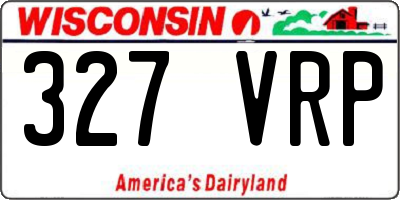 WI license plate 327VRP