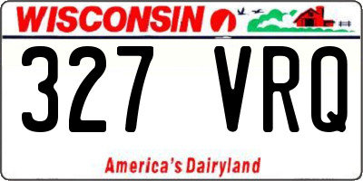 WI license plate 327VRQ