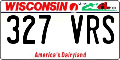 WI license plate 327VRS