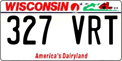 WI license plate 327VRT