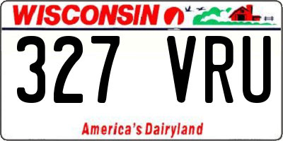 WI license plate 327VRU