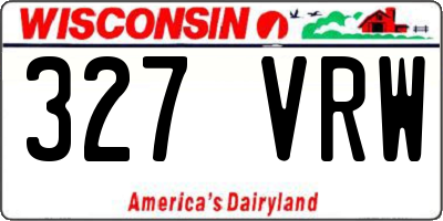WI license plate 327VRW