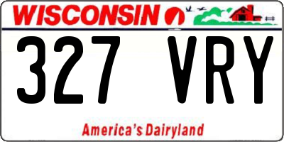 WI license plate 327VRY