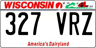 WI license plate 327VRZ