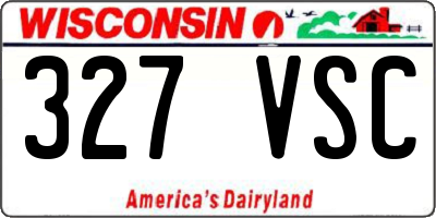 WI license plate 327VSC