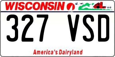 WI license plate 327VSD