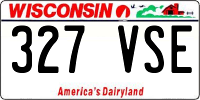 WI license plate 327VSE