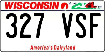 WI license plate 327VSF