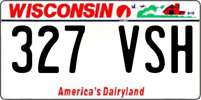 WI license plate 327VSH