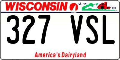 WI license plate 327VSL