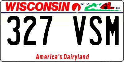 WI license plate 327VSM