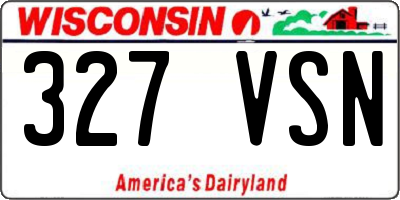 WI license plate 327VSN