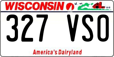 WI license plate 327VSO