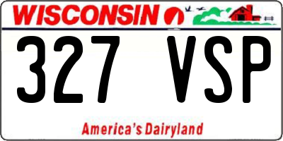 WI license plate 327VSP