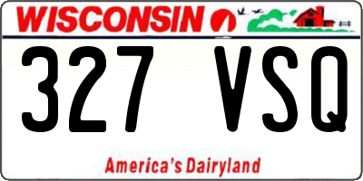 WI license plate 327VSQ