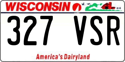 WI license plate 327VSR