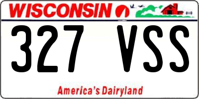 WI license plate 327VSS