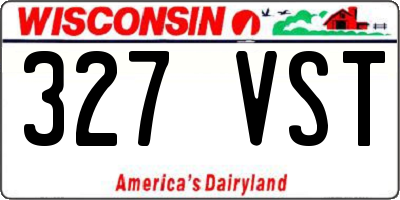 WI license plate 327VST