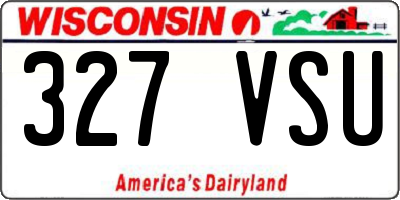 WI license plate 327VSU