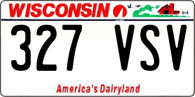 WI license plate 327VSV