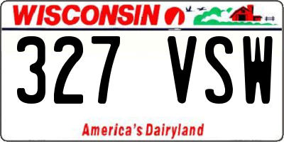 WI license plate 327VSW