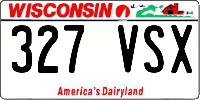 WI license plate 327VSX