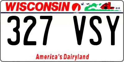 WI license plate 327VSY