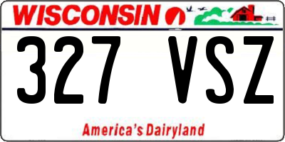 WI license plate 327VSZ