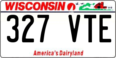 WI license plate 327VTE