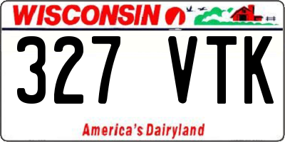 WI license plate 327VTK