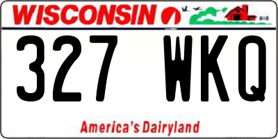 WI license plate 327WKQ