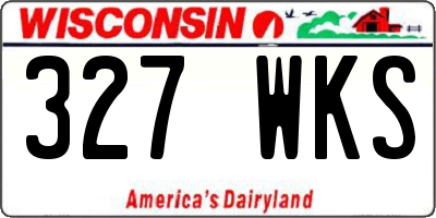 WI license plate 327WKS