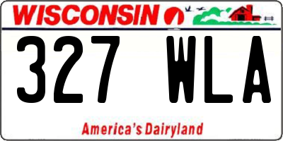 WI license plate 327WLA