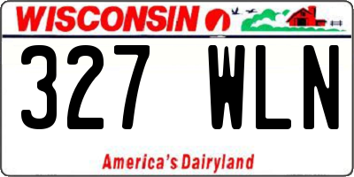WI license plate 327WLN