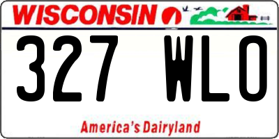 WI license plate 327WLO