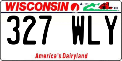 WI license plate 327WLY