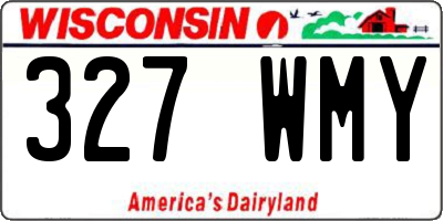 WI license plate 327WMY