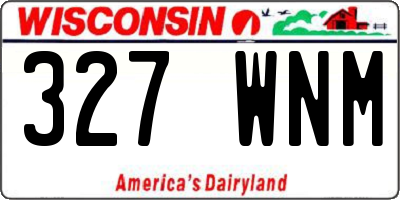 WI license plate 327WNM
