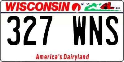 WI license plate 327WNS